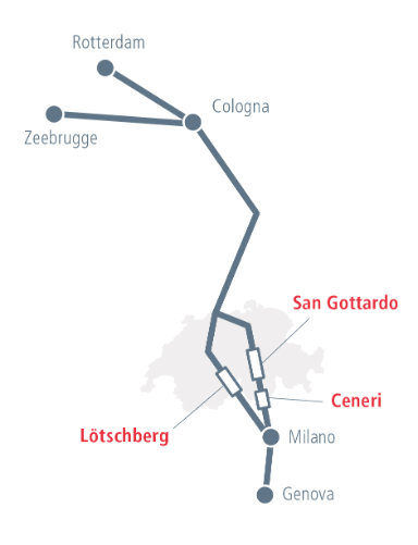 Il grafico mostra i collegamenti tra Rotterdam e Genova.